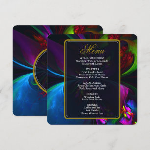 Elegant Classic Modern Floral Pattern #902 Wedding Menu