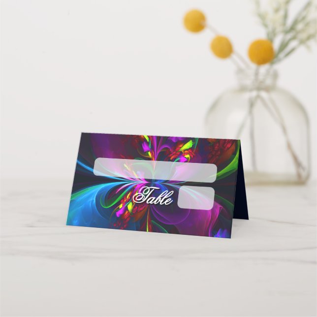 Elegant Classic Modern Floral Pattern #902 Wedding Place Card (Front)