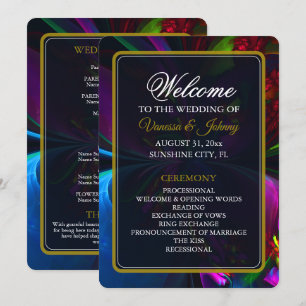 Elegant Classic Modern Floral Pattern #902 Wedding Programme