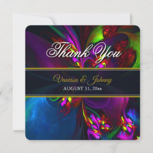 Elegant Classic Modern Floral Pattern #902 Wedding Thank You Card