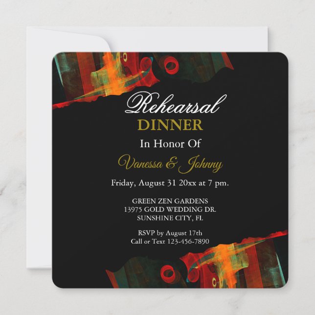 Elegant Classic Modern Trendy Pattern #903 Wedding Invitation (Front)