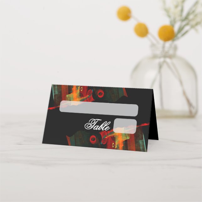 Elegant Classic Modern Trendy Pattern #903 Wedding Place Card (Front)