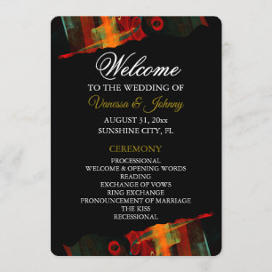 Elegant Classic Modern Trendy Pattern #903 Wedding Programme