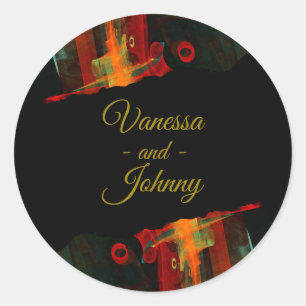 Elegant Classic Modern Trendy Pattern #903 Wedding Round Sticker