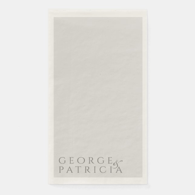 Elegant Classic Modern Typography Grey Wedding Napkin (Front)