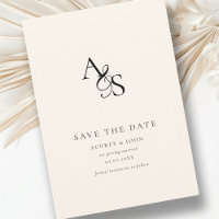 Elegant, Classic, Monogram, Beige, Wedding