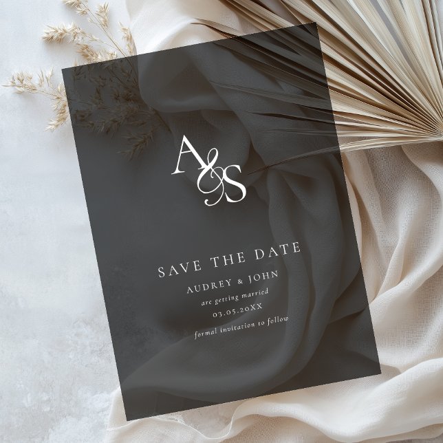 Elegant, Classic, Monogram, Black, Wedding Acrylic Invitations (Elegant, Classic, Monogram, Black, Wedding Acrylic Invitations)
