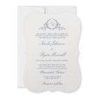 Elegant Classic Monogram Dusty Blue Wedding