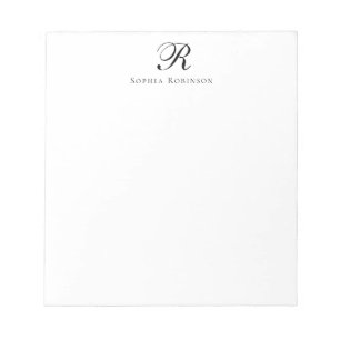Elegant Classic Monogram Professional Business Notepad