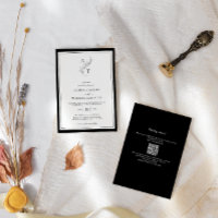 Elegant | Classic Monogram QR Code Wedding 