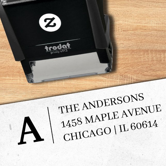 Elegant Classic Monogram Return Address  Self-inking Stamp (Creator Uploaded)