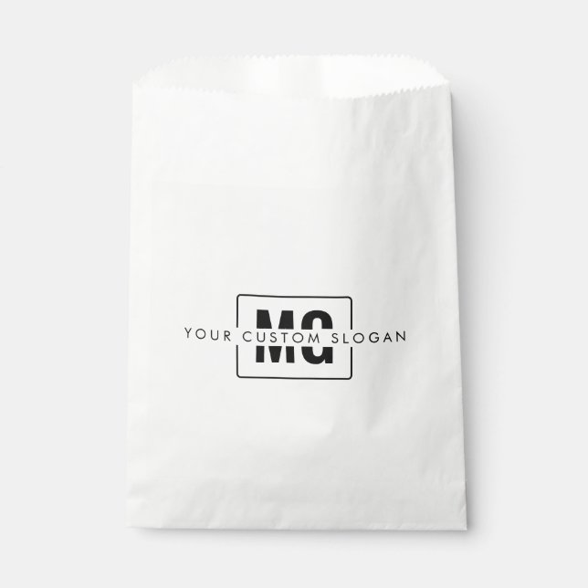 Elegant Classic Monogram Thank You Branded Party Favour Bags (Front)