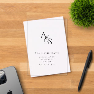 Elegant Classic, Monogram Wedding Acrylic Invitations