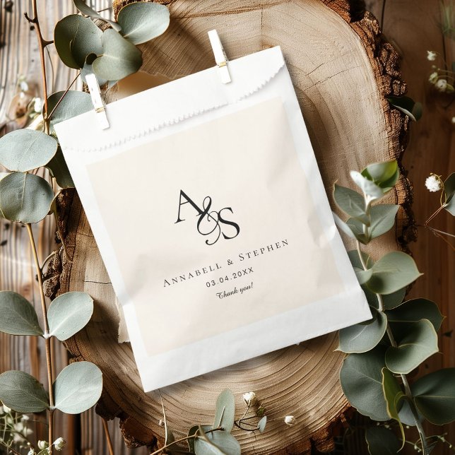 Elegant, Classic, Monogram, Wedding Favour Bags (Creator Uploaded)