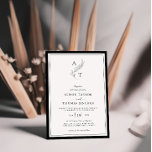 Elegant | Classic Monogram Wedding Frame  Invitation<br><div class="desc">Black and white timeless and stylish monogram leaf wedding invitation.</div>
