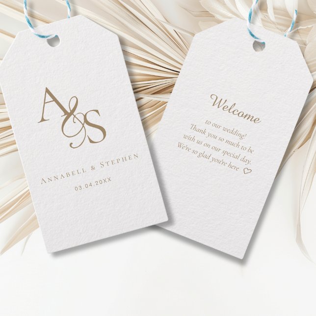 Elegant, Classic, Monogram, Wedding Gift Tags (Creator Uploaded)