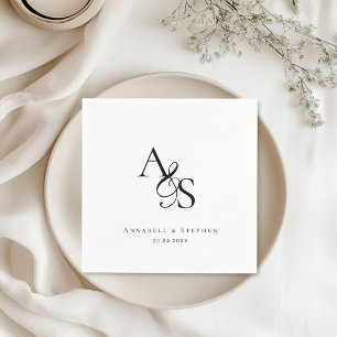 Elegant, Classic, Monogram, Wedding Napkin