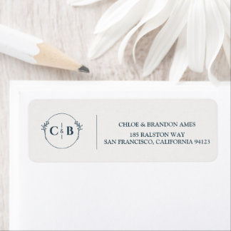 Elegant Classic Monogram Wedding Return Address