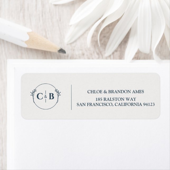 Elegant Classic Monogram Wedding Return Address  (Insitu)