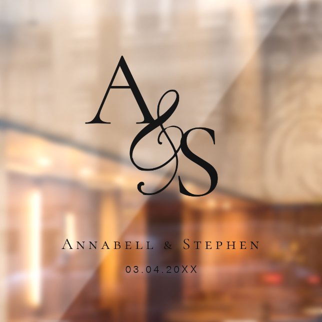 Elegant, Classic, Monogram, Wedding Window Cling (Sheet 2)
