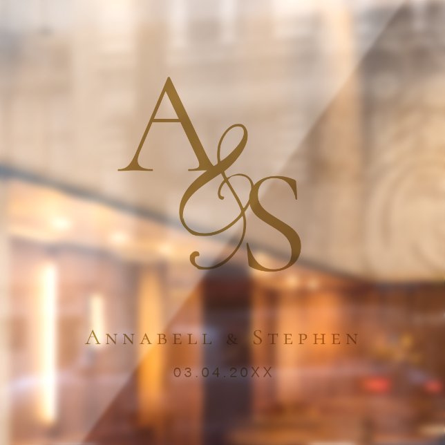 Elegant, Classic, Monogram, Wedding Window Cling (Sheet 2)