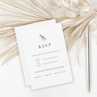 Elegant, Classic, Monogram, White, RSVP