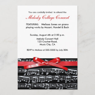 Elegant classic music concert recital invitation