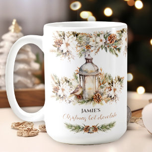 Elegant Classic Name Hot Chocolate Christmas Large Coffee Mug