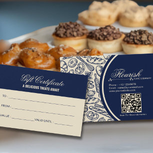 Elegant Classic Navy Blue Cake Bakery Gift Card