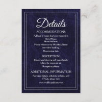 Elegant Classic Navy Blue Velvet Wedding Details