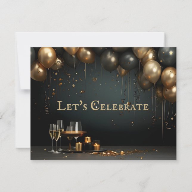 Elegant Classic New Year's Eve Party Invite (Front)