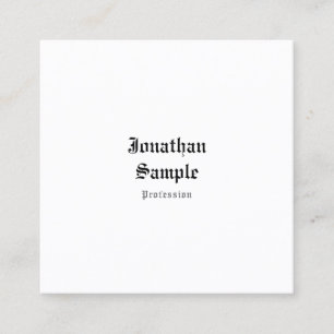Elegant Classic Nostalgic Look Professional Plain Square Business Card