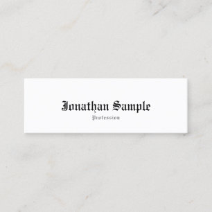 Elegant Classic Old English Simple Plain Nostalgic Mini Business Card