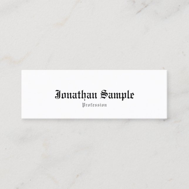 Elegant Classic Old English Simple Plain Nostalgic Mini Business Card (Front)