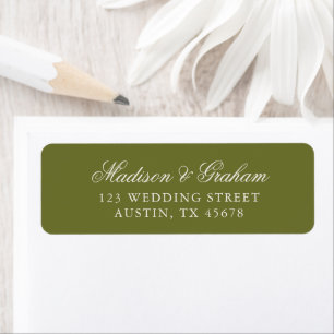 Elegant Classic Olive Green Wedding Return Address
