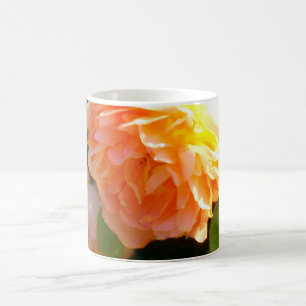 Elegant classic orange peach roses floral coffee mug