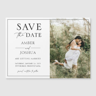 Elegant Classic Photo Wedding Save the Date Magnet