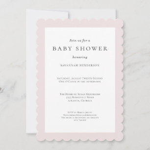 Elegant Classic Pink Baby Shower Invitation