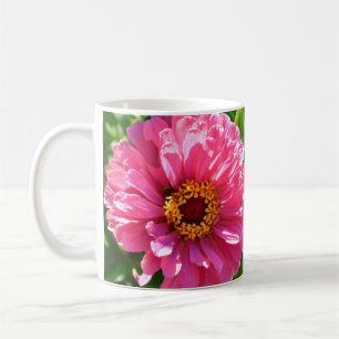 Elegant classic pink floral flower mum daisy coffee mug