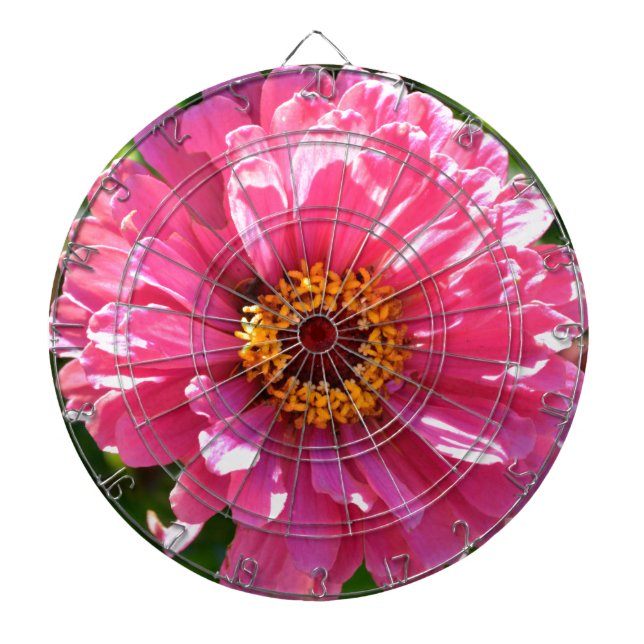 Elegant classic pink floral flower mum daisy dartboard (Front)