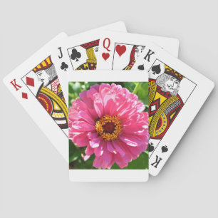 Elegant classic pink floral flower mum daisy playing cards