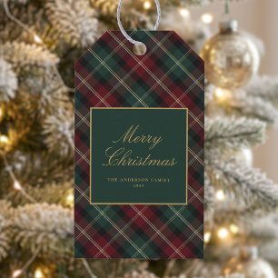 Elegant Classic Plaid Christmas Gift Tags