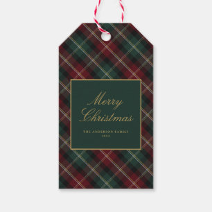 Elegant Classic Plaid Christmas Gift Tags