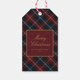 Elegant Classic Plaid Christmas Gift Tags