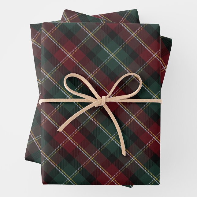 Elegant Classic Plaid Christmas Wrapping Paper Sheet (In situ)