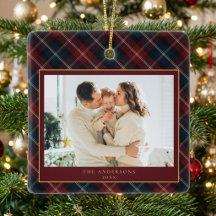 Elegant Classic Plaid Family Photo Christmas