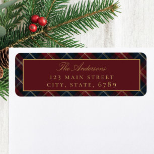 Elegant Classic Plaid Return Address