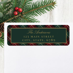 Elegant Classic Plaid Return Address