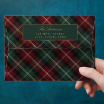 Elegant Classic Plaid Return Address