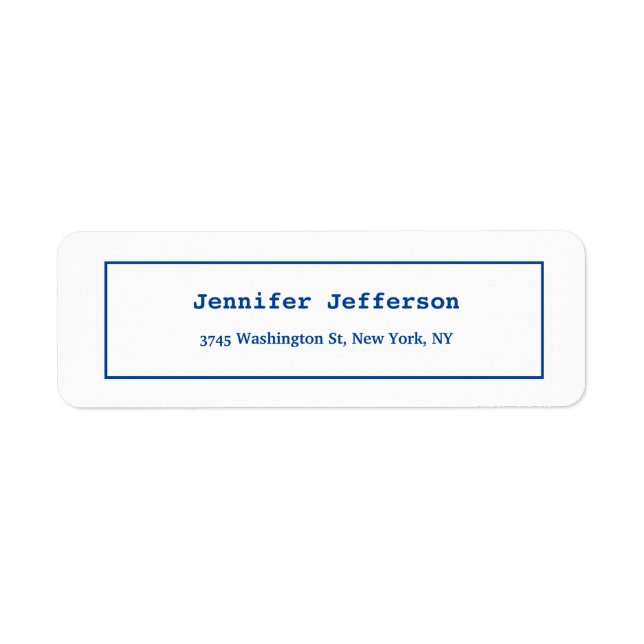 Elegant Classic Plain Professional Deep Blue White (Front)